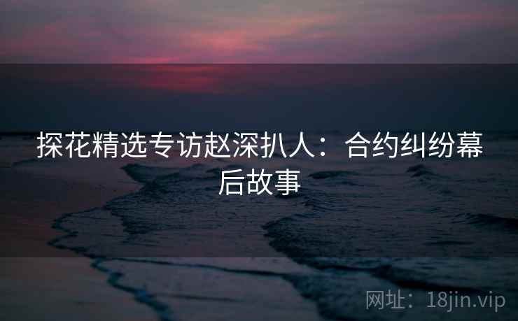 探花精选专访赵深扒人:合约纠纷幕后故事 探花精选专访赵深扒人:合约纠纷幕后故事